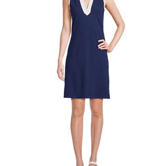 Lands End Navy Cotton Dress M NEW - Picture 6 of 7